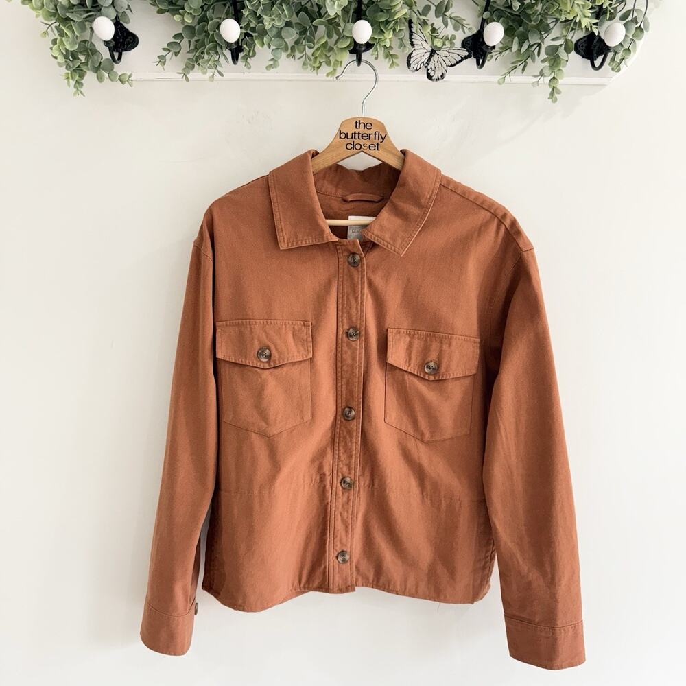 Gentle Fawn Guide Shirt Jacket Button Down Dual Chest Patch Pockets Size S Y9062